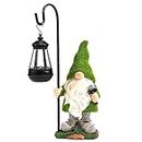 REYISO 12IN Garden Sculptures & Statues Garden Gnomes Outdoor Statue with Solar Lights - Spring Gnome Outdoor Garden Decor - Funny Gnomes for Patio Yard Law Porch - Unique Mothers Day Mom Gifts