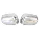 Pair Chrome Side Mirror Covers,with LED Signal Lights Waterproof Replacement for Jazz 2007 to 2014