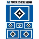 HSV Aufkleber Set 7-teilig HSV Logo Raute Hamburger SV Karte HSV Fanartikel Shop
