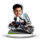 Foto Factory Gifts® Personalized Caricature Bike Rider Cutout (Wooden_8 inch x 5 inch_Multicolour) CA0021