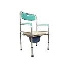 Rehamo Comy WBA Bedside Commode - Soft Seat, Folding Aluminum Frame, Armrest & Backrest, Removable Bin with Lid | Easy to Clean, Water-Resistant | Men & Women, Adults, Patients