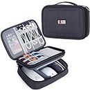 BUBM Gadget Organizer Case, Ultra-Compact Electronics Organiser for Data Cables, Chargers, Plugs, Memory Cards, CF Cards and More-a Sleeve Pouch Fits for iPad (Large, Black)