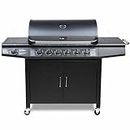 CosmoGrill Pro Deluxe 7 Gas Burner 6+1 Barbecue Grill, Stainless-Steel Warming Rack, Side-Burner, Built-in Temperature Gauge for Home Garden Party Outdoor Cooking (93416)