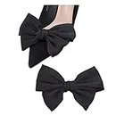 Tsangbaby Satin Bow Shoe Clips Dots Solid Color Shoe Clips Removable Shoe Clips Elegant Wedding Party Shoe Buckle Bag Clothing Hair Accessories for Women Girls 2 Pcs, No Gemstone