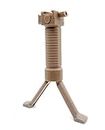 TRIROCK Quick Deploy bipod Grip Fits Picatinny Weaver 20mm Rail with Tan Flat Dark Earth Color