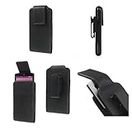 DFV mobile - Magnetic Leather Holster Case Belt Clip Rotary 360º Compatibile con Nokia Lumia 521 - Black