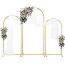 Teabelle 3pcs Metal Wedding Arch Backdrop Stand Set, Gold Wedding Arbor Backdrop, Flower Balloon Door Arch Frame for Birthday Graduation Party Anniversary Ceremony Decoration(5.9ft 4.9ft 3.9ft)