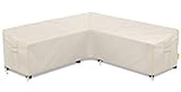 ZEJUN Patio Sectional Sofa Cover, Waterproof Outdoor V-Shaped Sectional Cover,Heavy Duty Garden Furniture Cover with 600 D,Air Vent ,UV Resistant,100" L (on Each Side) x 31.5" D x 35" H