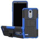 Jhxtech LG K10 2018 Case, [Kickstand] [Heavy Duty Protection] [Dual Layer] Slim Fit Hybrid Shock Proof Protective Case Cover for LG K10 2018 (blue)