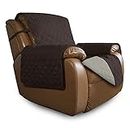 Easy-Going Water Resistant Microfiber Oversized Reversible Recliner Couch Cover Furniture Protector with Elastic Straps (Chocolate/Beige)