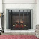 Home Loft Concepts Burlington 3 Panel Iron Fireplace Fireplace Screens Iron in Black | 30 H x 45.5 W x 1.25 D in | Wayfair