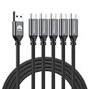 5Pack 10ft USB C Cable, Extra Long USB A to USB-C 10foot Type C Fast Charging Cable Compatible Samsung Galaxy S10 20 9 8 Plus a10e,Braided Rapid Charger Cord for Note 10 9 8,LG V50 V40 G8 G7(Grey)