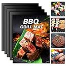BBQ Grill Mat Set of 6+1,Grill Mat Oven Liner 100% Non-Stick BBQ Mat, Easy to Clean, Oven and Electric Grillss BBQ Accessories,Reusable,Durable, tResistantand,Non-Toxic(13 x 16inch,Black)