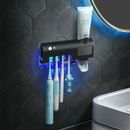 Toothbrush UV Sterilizer Holder Stand Wall Mount+Automatic Toothpaste Dispenser