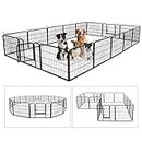 Pet Playpens for Dogs, Foldable Metal Indoor Outdoor Pet Fence Barrier, 16 Panels 40(H) Inches High Exercise Heavy Duty Pet Playpen with Double Door for Langer Medium Small Animals…