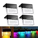 Homehop Solar LED Lights for Garden Home Outdoor Decoration Lamp Waterproof Deck,Step,Fence Solar Lights for Stair, Patio, (Pack of 4)(Acrylic;Aluminium)
