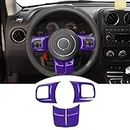 JeCar Interior Steering Wheel Decoration Trim Kits For Jeep Wrangler 2011-2017 JK & Unlimited/Patriot Compass 2011-2016 & Grand Cherokee 2011-2013, Purple