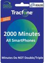 TracFone 2000 minutos para teléfonos inteligentes -- recarga directa, rápida y correcta