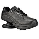 Z-CoiL Pain Relief Footwear Women s Legend Rugged Outsole Black Leather Tennis Shoe Black 9 C/D US