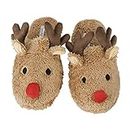 Greenery-GRE Womens Warm Fleece Indoor Cartoon Slippers Winter Soft Cozy Home Booties Non-Slip Plush Slip-on Shoes Ankle Boots (M: US 7-8 B(M), Brown Elk Antler)