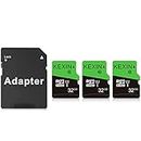 KEXIN Micro SD Tarjeta Memoria de 32GB, MicroSDHC Tarjeta hasta 70 MB/s de Alta Velocidad, TF Tarjeta UHS-1, Class10 [3 Pack * 32GB] para Movil, Tableta, Cámara y Drones(Verde Negro)