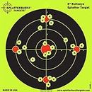 Splatterburst Targets - 8 inch Bullseye Reactive Shooting Target - Shots Burst Bright Fluorescent Yellow Upon Impact - Gun - Rifle - Pistol - Airsoft - BB Gun - Pellet Gun - Air Rifle (25 Pack)