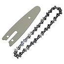 Hetkrishi |4 Inch Mini Chainsaw Chain and Guide Bar Set Chainsaw Accessories 4-Inch| Replacement Saw Chain Bar for 4 Inch Mini Cordless Handheld |Electric Chainsaw (1 Chain+1 Bar)