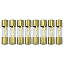 AGU Fuse Multi Pack 10A, 20A, 30A, 40, 50A, 60A, 80A, 100A, Gold Glass Inline for Car/Auto/Marine Audio Stereo Amplifier Power Protection (Multi Pack)