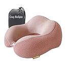 Travel Pillow - Neck Pillow for Traveling, Memory Foam Portable Support Pillow,Comfortable and Lightweight Quick Pack for Camping,Sleeping Rest Cushion (Pink)