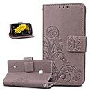 Nokia Lumia 530 Case,Nokia Lumia 530 Cover,ikasus Flower Clover Embossing PU Leather Magnetic Closure Stand Flip Wallet Case Cover with Card Slots Protective Case Cover for Nokia Lumia 530,Pink