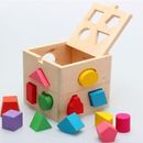 Caja de inteligencia de madera juguetes para niños, juego de formas bebé niño pequeño, bloques a juego