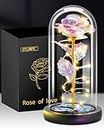 Otlonpe Birthday Gifts for Women,Mothers Day Mom Wife Gifts,Retirement Best Friend Rose Gifts for Women,Light Up Glass Rose Gifts for Mom Teacher,Christmas Anniversary Graduation Gifts for Her