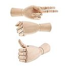 Shoze Wooden Hand 10" Art Wood Hand Manikin Jointed Articulated Flexible Fingers Hand Mannequin Opposable Sectioned Artist Hand Model for Arts Drawing Sketching Painting Jewelry Display