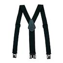 MELOTOUGH Perry Suspenders Men's Elastic Hook End Camouflage Belt Clip Suspenders Plastic Clip Suspenders(Black)