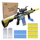 AGM MASTECH Shell-Throwing Foam Blaster, 40 Official Darts, 8-Dart Clip, 2 Magazines, 4 Assembly Methods, Blaster Toys Playset(Gold)