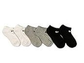 Nike Kids Cushion No Show Socks 6 Pack (Black(UN0371-W2F)/Grey, 5-7(US Kids Shoe Size 10C-3Y))