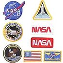 Harsgs 8PCS NASA Patches, Embroidered Iron on/Sew on Patches Space Badge Applique for Clothes, Dress, Hat, Jeans, DIY Accessories