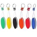 OBANGONG 6 Pcs Foam Floating Key Chain Oval Float Key Ring Foam Keychain for Boating Fishing Kite Surfing Sailing and Outdoor Sports
