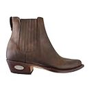 Loblan Boots 500 tobillo corto de cuero marrón clásico vaquero original occidental hecho a mano tobillo corto, Brown, 44 EU