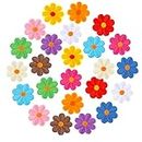 TIESOME 24PCS Sunflower Iron On Patches, Floral Clothing Repair Applique Aesthetics Embroidery Applique Patches 12 Colors Iron on Patches Sew On Embroidery Applique Patch