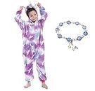 RLLJS Pijamas Onesie para Niños Disfraz de Animal de Cosplay Unisex Suave Halloween con Pulsera de Cristal