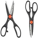 Amazon Brand - Solimo High-Carbon Stainless Steel Detachable Kitchen Scissors | Multi-Function Shears | Set of 2 (Silver)