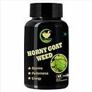 FIJ AYURVEDA Horny Goat Weed | Epimedium Extract | with Maca Root Extract Dietary Supplement for Men & Women - 500mg 60 Veg Capsules (Pack of 1)