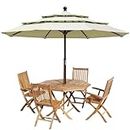 10 Ft 3 Tier Big Size Garden Umbrella, Outdoor Umbrella with Double Vents, Large Patio Umbrella with Stand and 8 Sturdy Ribs Perfect for Beach, Terrace, Lawn, Poolside (White)