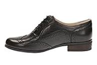 Clarks Hamble Oak Shoes, Zapatos de Cordones Brogue Mujer, Black Leather, 38 EU