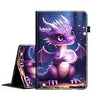 Case for All-New Amazon Fire HD 10 Tablet and Fire HD 10 Plus (13th/11th Generation 2023/2021 Release)， Auto Sleep/Wake Multi-Angle Viewing Slim Folio Stand Cover, Purple Dragon Baby