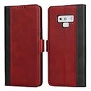 Cavor for Samsung Galaxy Note 9 Case, Samsung Note9 Phone Cases Premium Leather Folio Flip Wallet Case Cover Magnetic Closure Book Design with Kickstand Feature & Card Slots(6.4")-Red