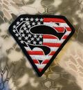 VELCRO® BRAND Fastener Morale HOOK Super man USA Full Color Patches 2.75"