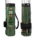 KastKing Large 81L Storage Fishing Bag Holds 6 Rods & Reels, Foldable Water-resistant Case With Room for Gear and Equipment, Fishing Gifts for Men, Green