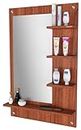 Captiver Bellezza Engineered Wood Wall Mounted Dressing Table Mirrors (60X80 CM Teak)